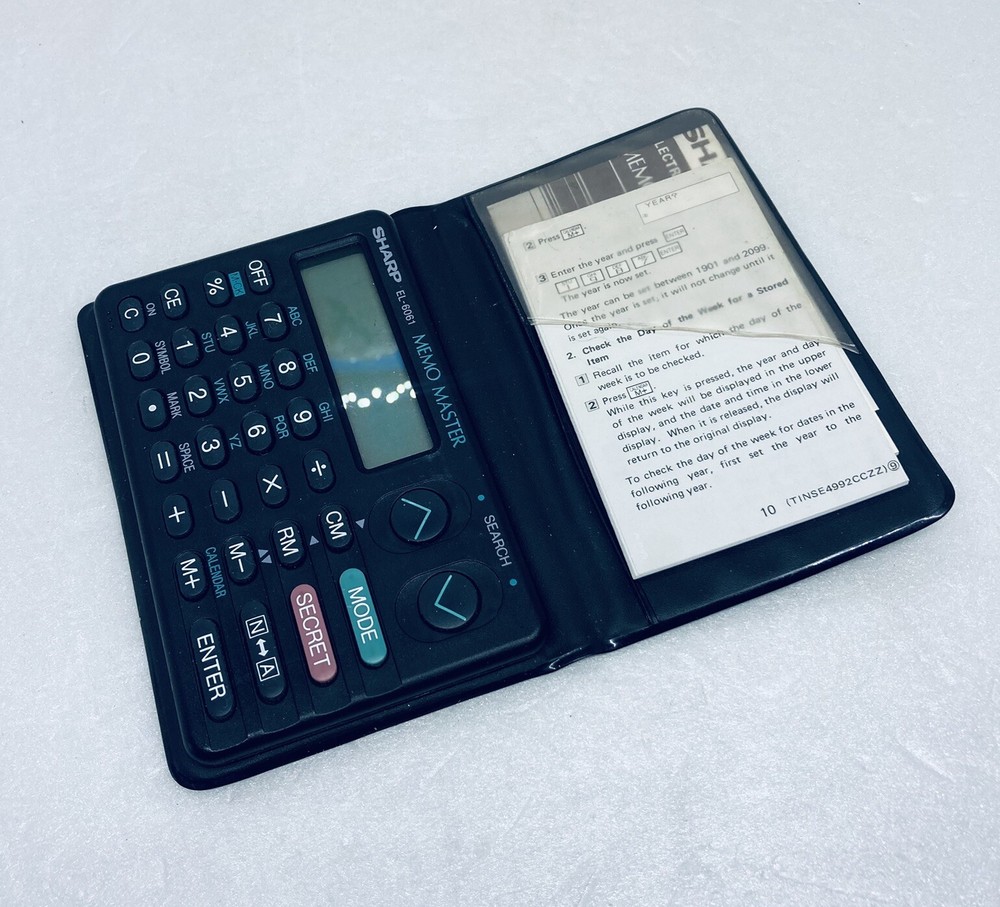 Sharp Electronic Organizer Memo Master EL-6061 Handheld Calculator Works C3