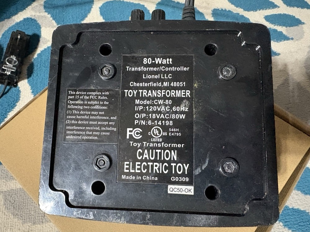 Lionel Trains CW‑80 — 80‑Watt Transformer & Controller