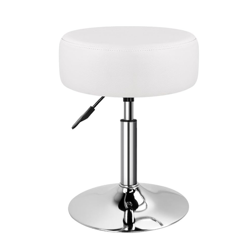 Adjustable Vanity Stool for Makeup Room Swivel Makeup Stool Small Round Ottom...