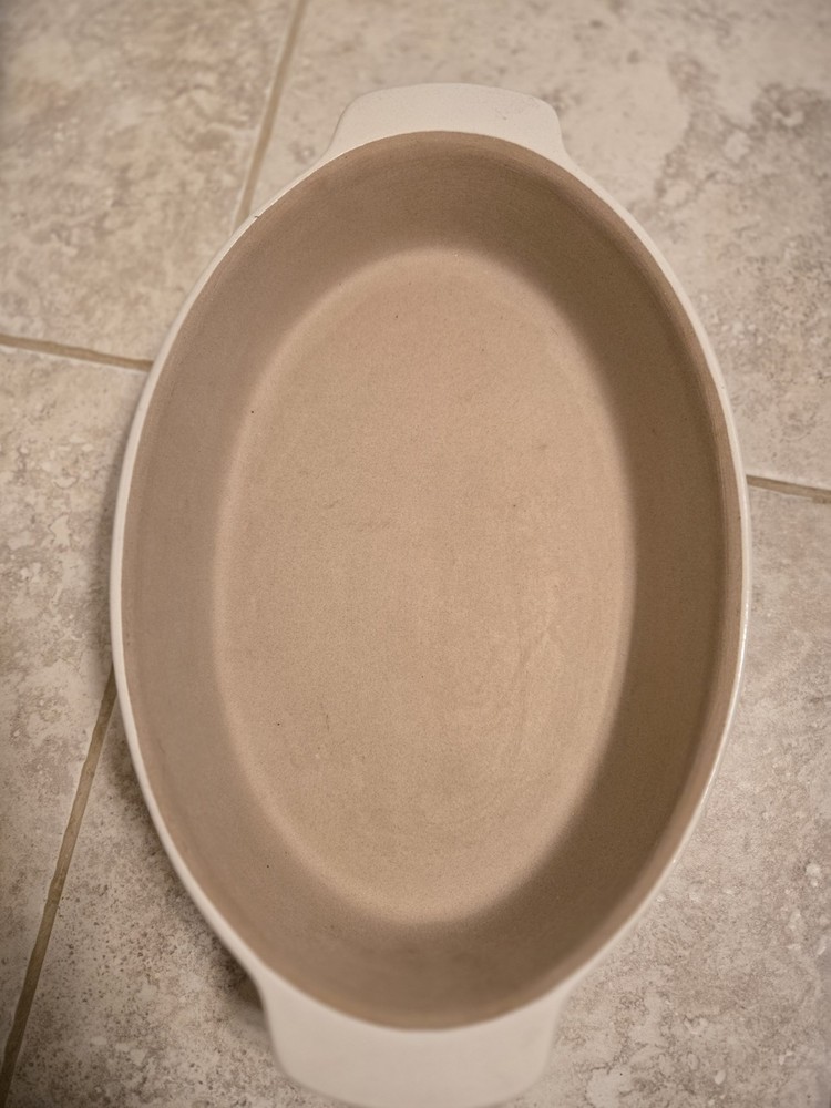 Pampered Chef Oval Ceramic Oven Safe Baking Dish White