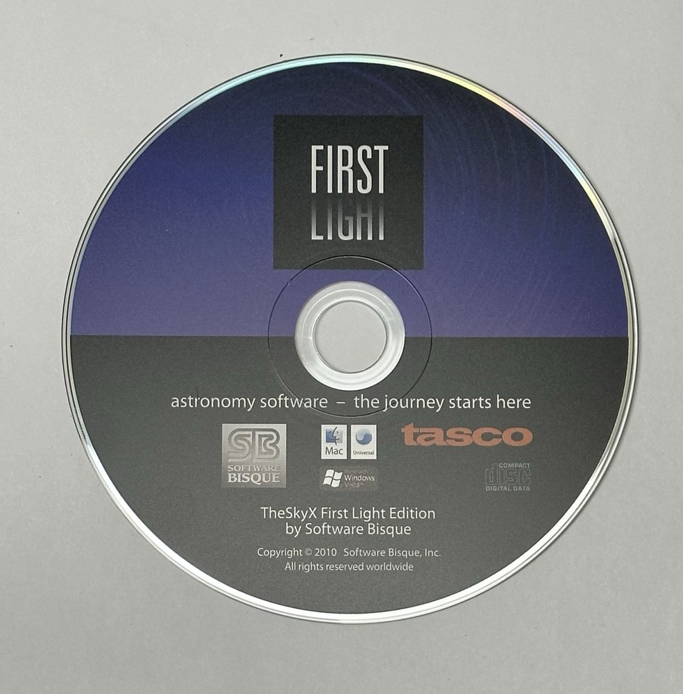 TheSkyX First Light Edition Astronomy Software CD – Software Bisque Tasco