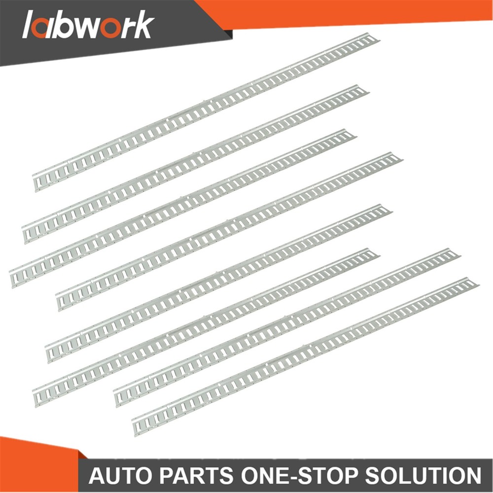 Labwork 8 Pack 8' E Track Tie Down Rail Galvanized Steel Rail Zinc-Plated