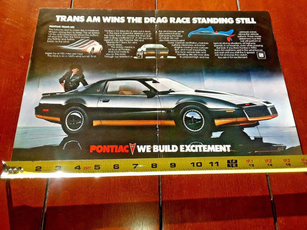 1983 TRANS AM NATALIE CARROLL ORIGINAL 2 PAGE AD