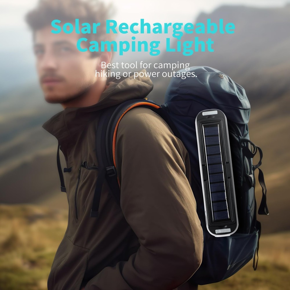 Solar Rechargeable Camping Lantern 2000 Lumens 4 Light Modes USB Charging
