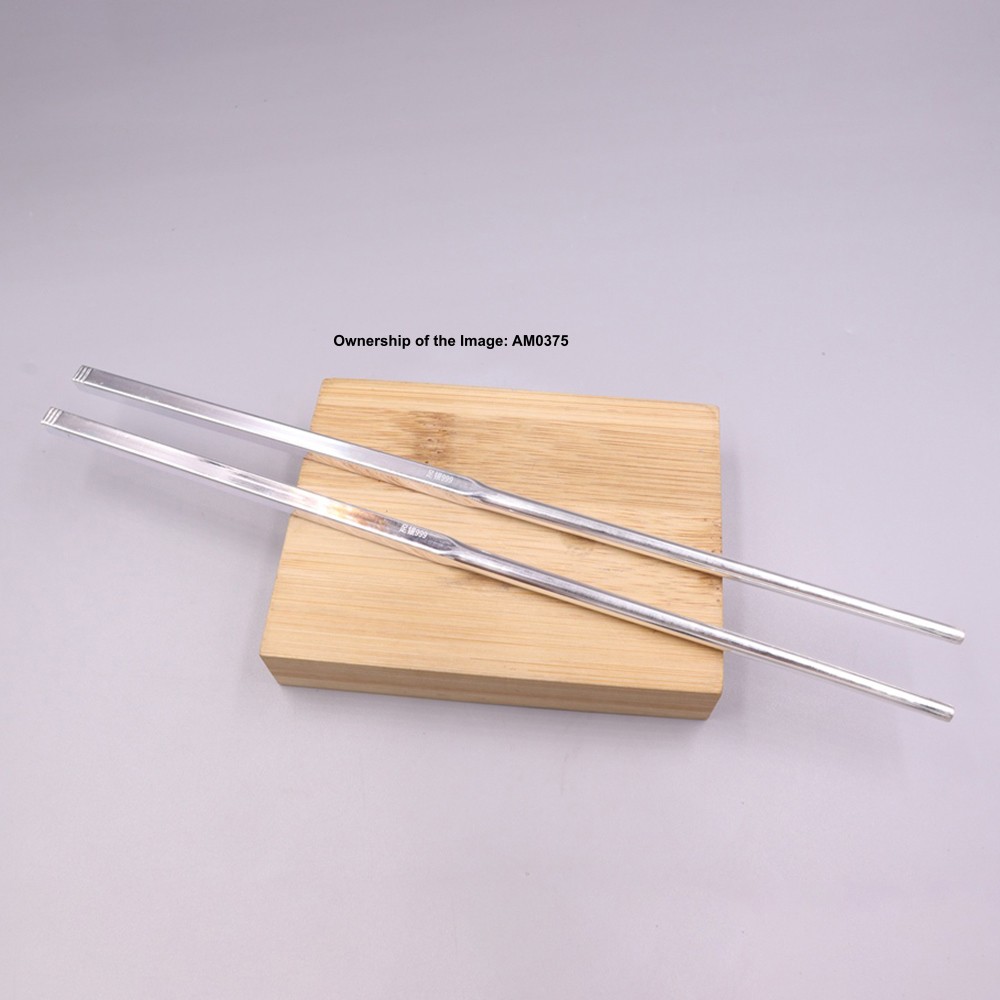 Fine Silver 999 Pure Silver Health Chopsticks Flatware Plain Glossy Handle