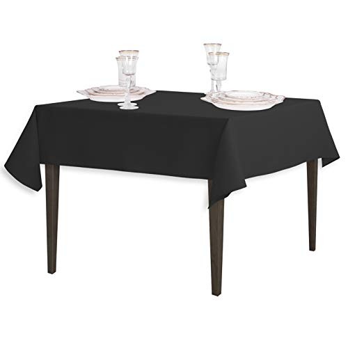 LinenTablecloth 54-Inch Square Polyester Tablecloth 13" x 9" (Square) Black