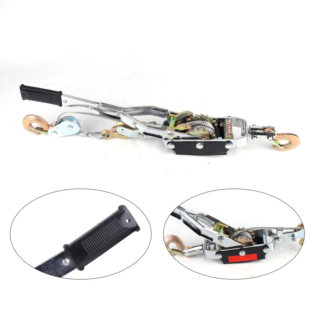 5 Ton Hand Come A Long Ratchet Winch Hoist Puller Cable Puller Tool W/ 3 Hooks