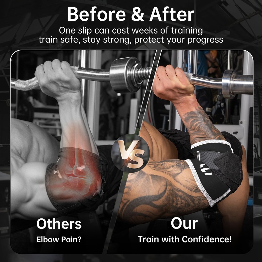 MANUEKLEAR Adjustable Compression Elbow S(10.23-11.02 IN), Obsidian Black