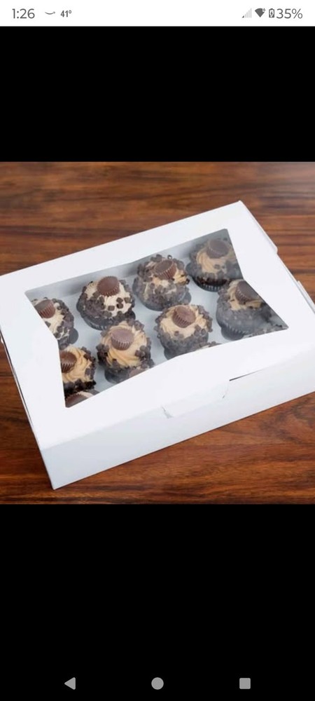 20 Cupcake Boxes with Clear Display Window Hold 12 Standard Cupcakes