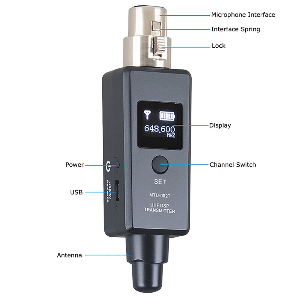 U3 Charging System Transmitter Bluetooth Receiver for Dynamic Microphone