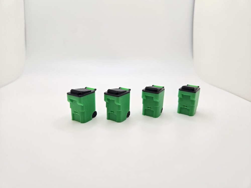 1/50 Scale Trash Bins *4 Pack* in Green