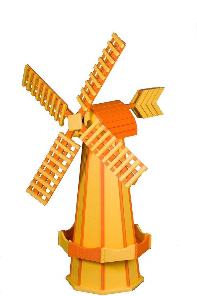 Amish-Made Poly Windmill Yard Decorations, 60" Tall - Available in 20+ Colors!