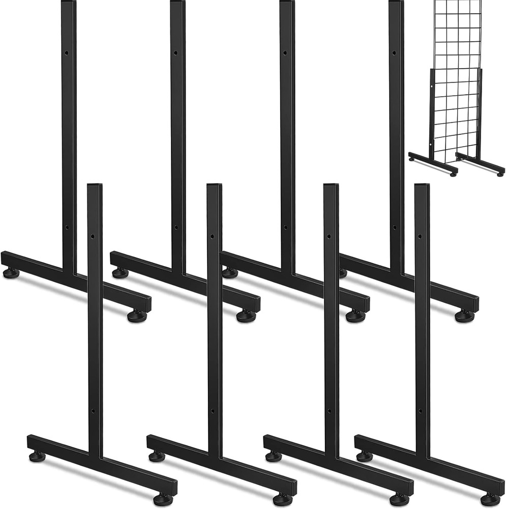 Fumete 4 Pairs Wire Grid Display Legs Gridwall T Base Rectangular Tube Leg Wire