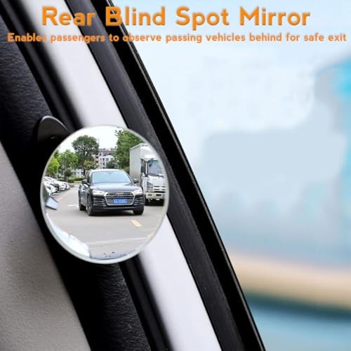 Blind Spot Mirrors 4 Pack | HD Frameless Convex Mirrors for Wide Angle Side