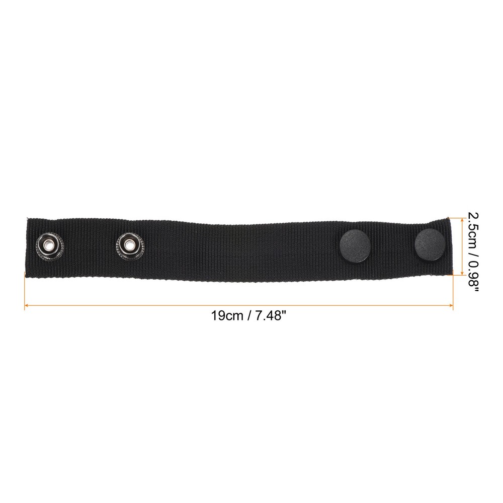 Belt Keeper, 6Pcs Nylon Webbing Loop with Double Snaps for 2-2¼" Belt, Black