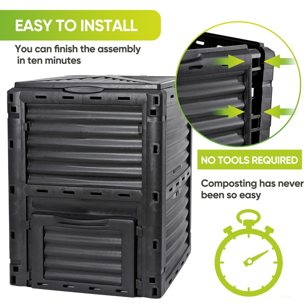 Garden Compost Bins Environment Friendly Material 80 Gallon Large Capacity