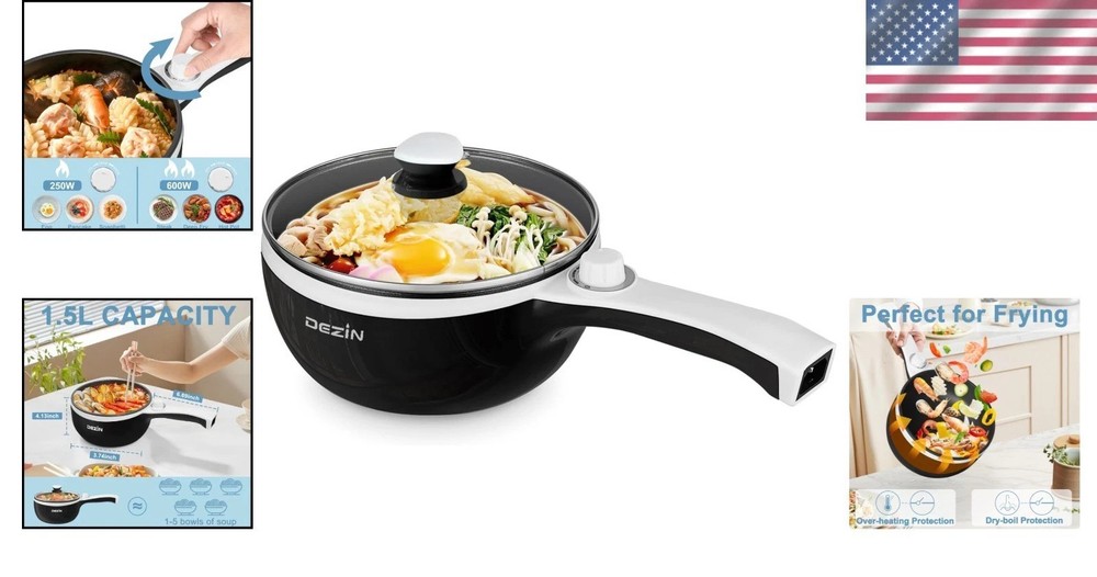 Versatile Mini Hot Pot 1.5L Power Adjustment