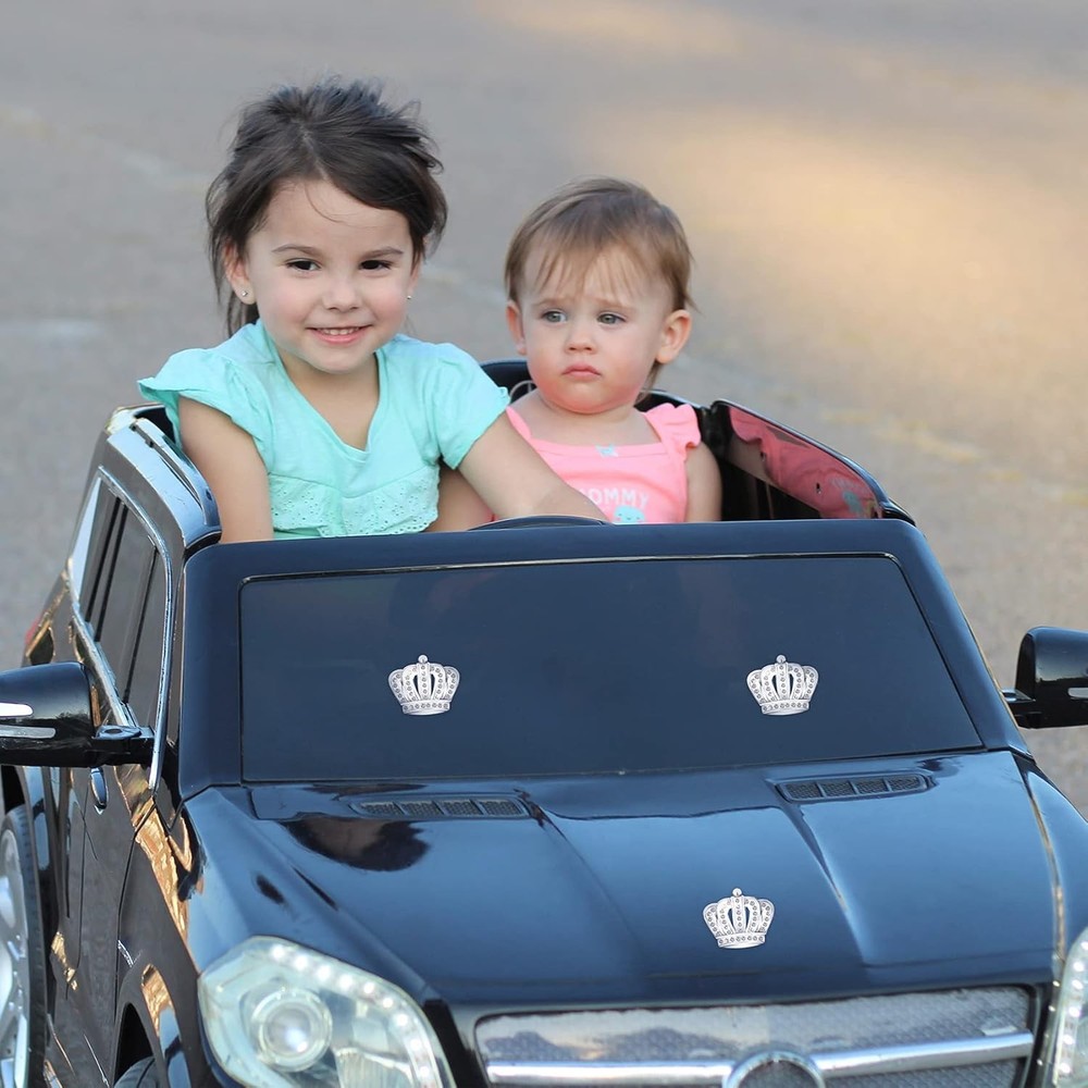 Chrome Crown Car Emblem Sticker 2 PCS