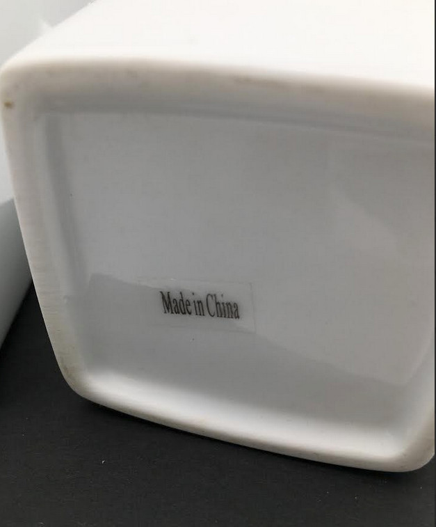 WHITE CERAMIC CREAMER & COVERED SUGAR