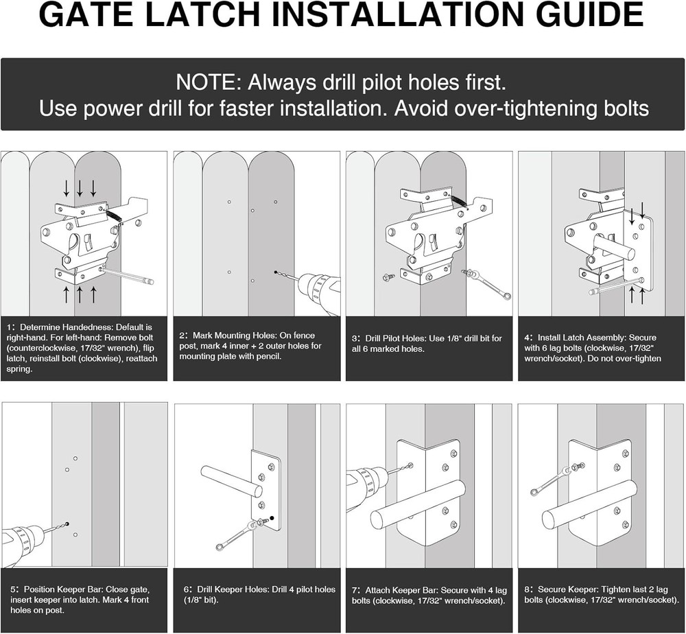 Self-Locking Gate Latch - Perfect for Residential and Agricultural Use