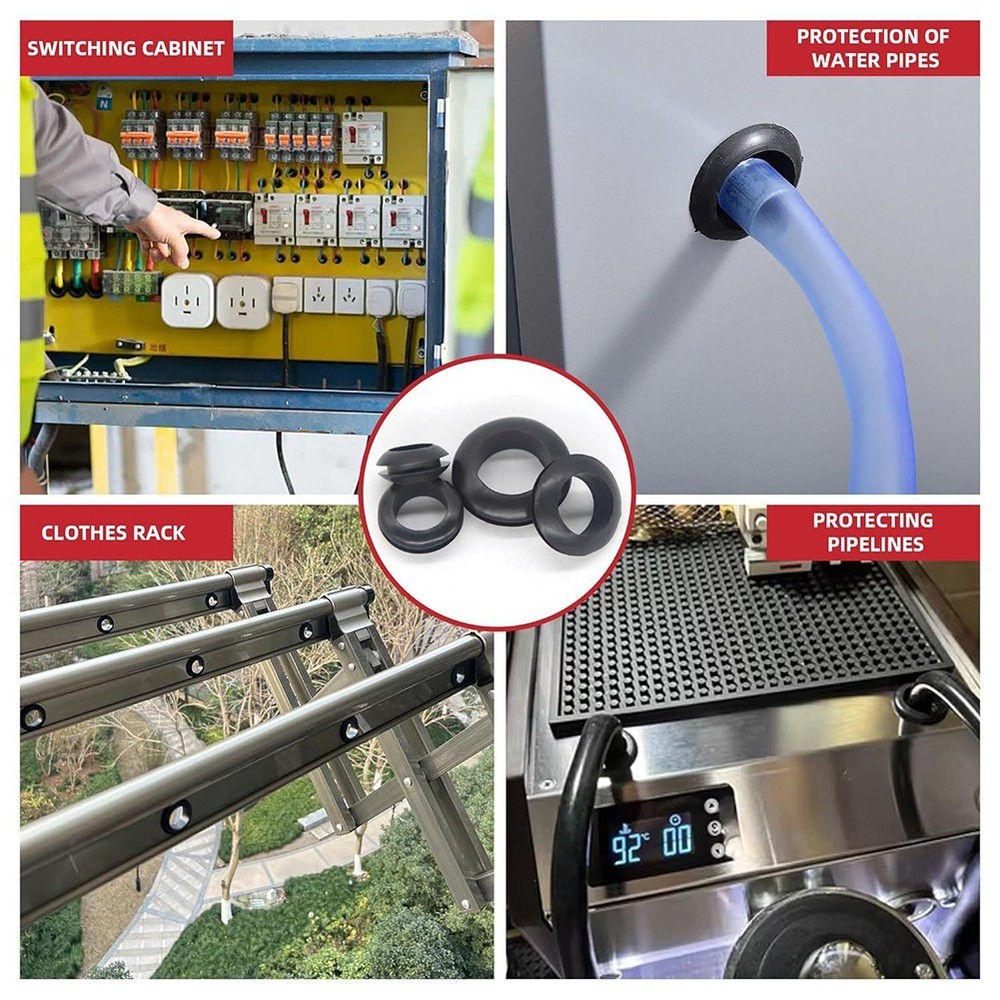 Waterproof Rubber Grommets 215Pcs Assortment for Multiple Applications