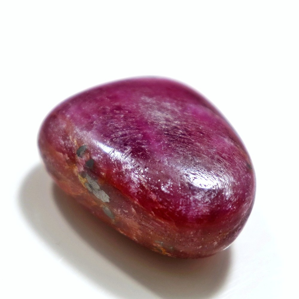 Tumbled Stone: Ruby, Red Corundum from India, Fluorescent (RUB52)