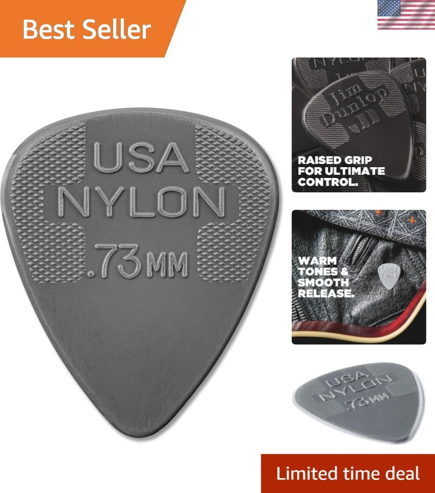 12 Pack Medium Thickness Nylon Guitar Picks .73MM - Ultimate Control & Comfort