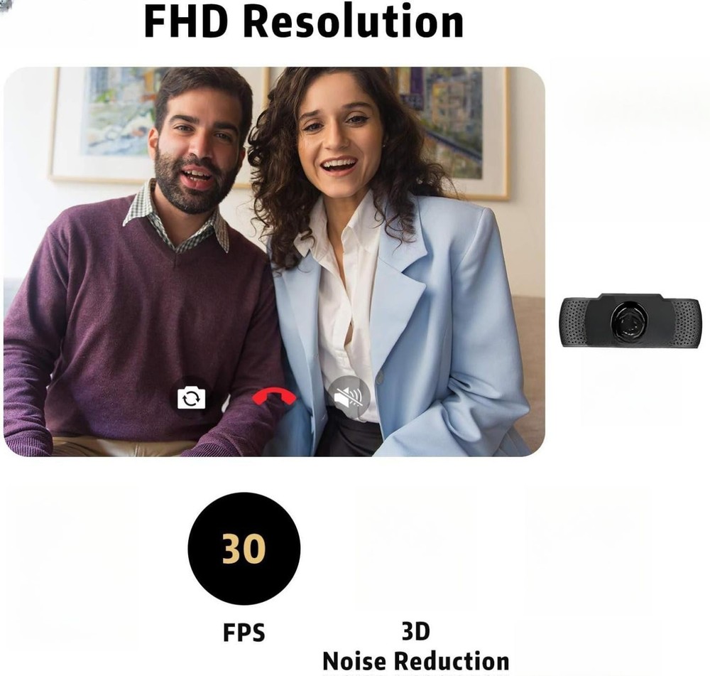 Septekon 1080P HD Webcam with Microphone, Streaming Computer Web Camera for