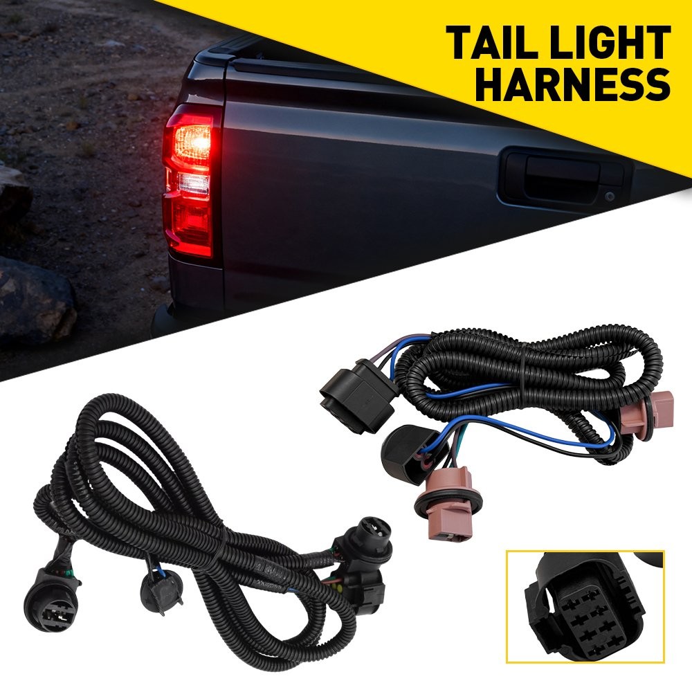2X Left & Right Side Tail Light Socket Wire Harness For Chevy Silverado 2014-15