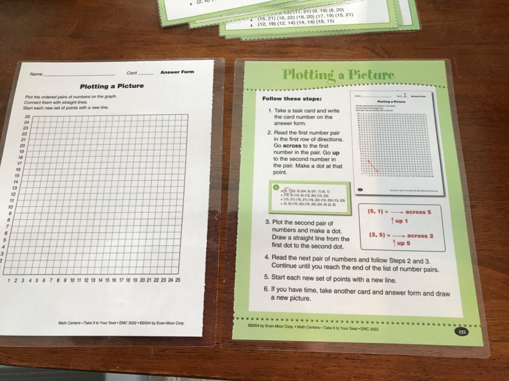 Plotting a Picture Grade 3-4 math file folder game teacher