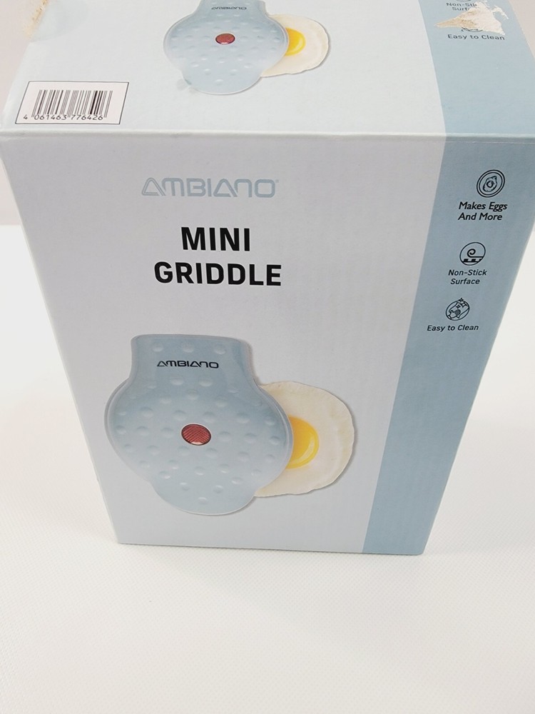 Ambiano Mini Griddle Blue 4" Electric Round Griddle Aldi