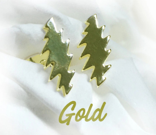 Dead Gold Bolt Stud Earrings
