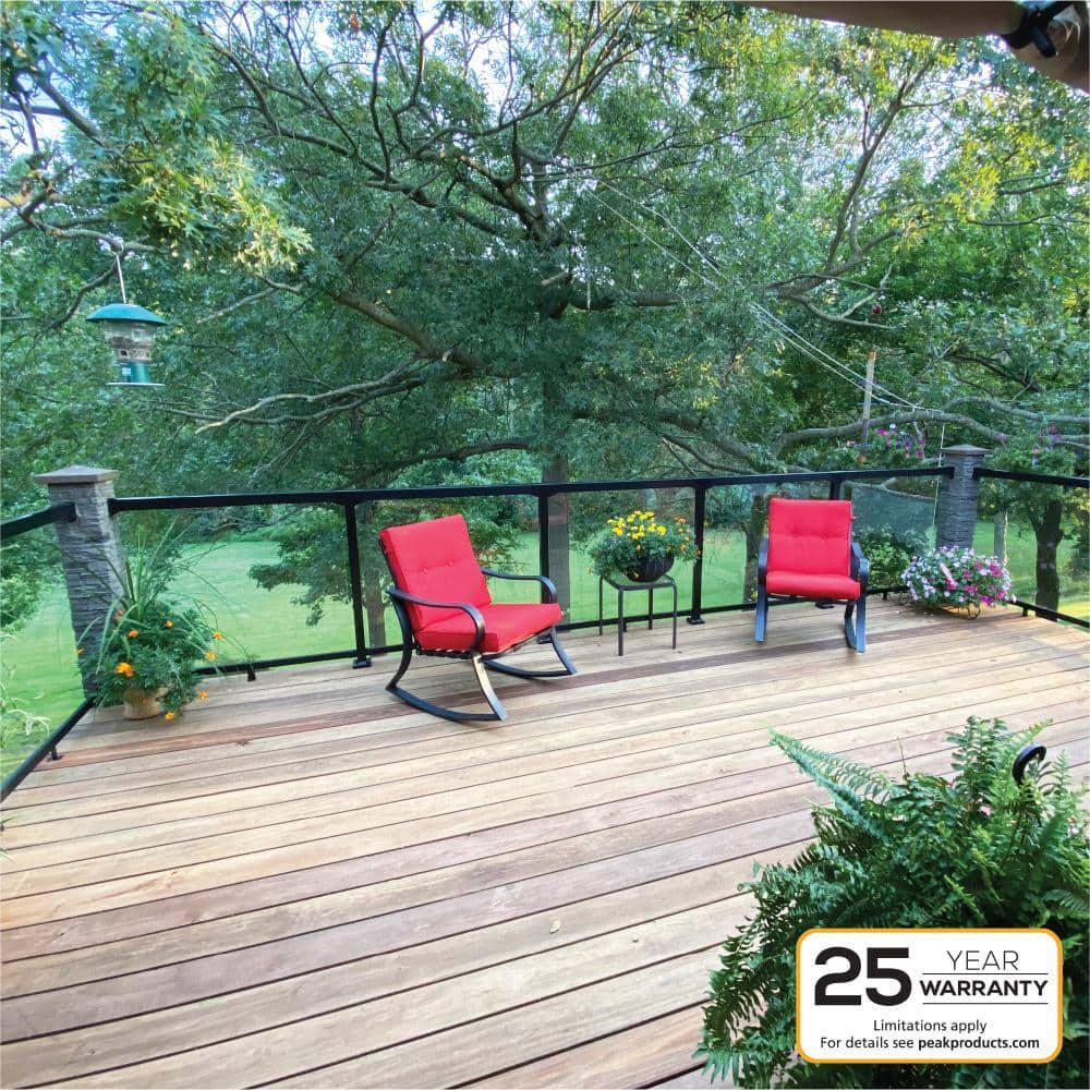 Peak Aluminum Decking Glass Panel Kit UV Protected Rail Post Exterior Clear