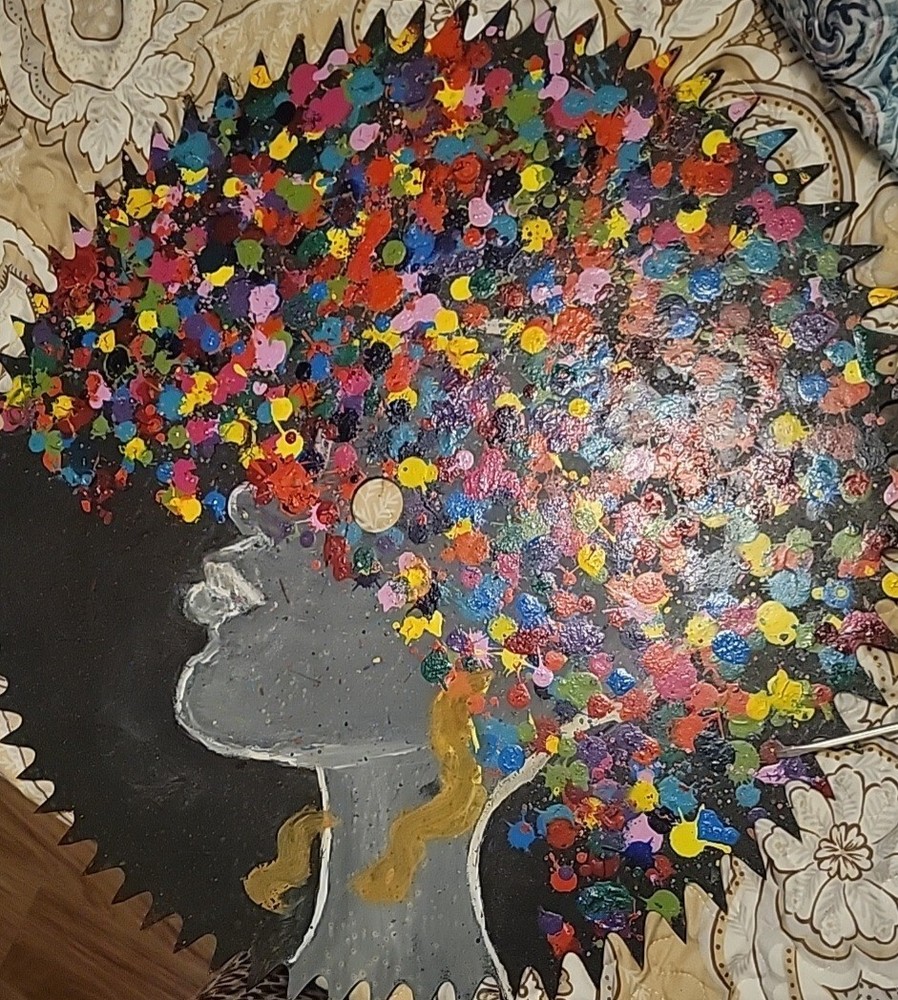 Hand Painted Saw Blade African Art