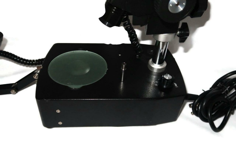 Jewelry Gem Binocular Stereo Microscope w/ Three Lights