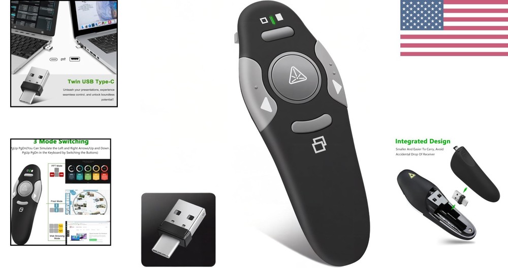 Ultimate Wireless Presentation Clicker - PowerPoint & Google Slides Compatible