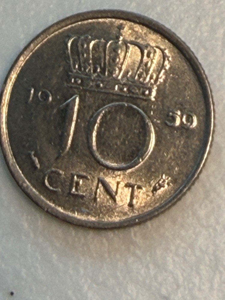 1959 Netherlands 10 cent coin