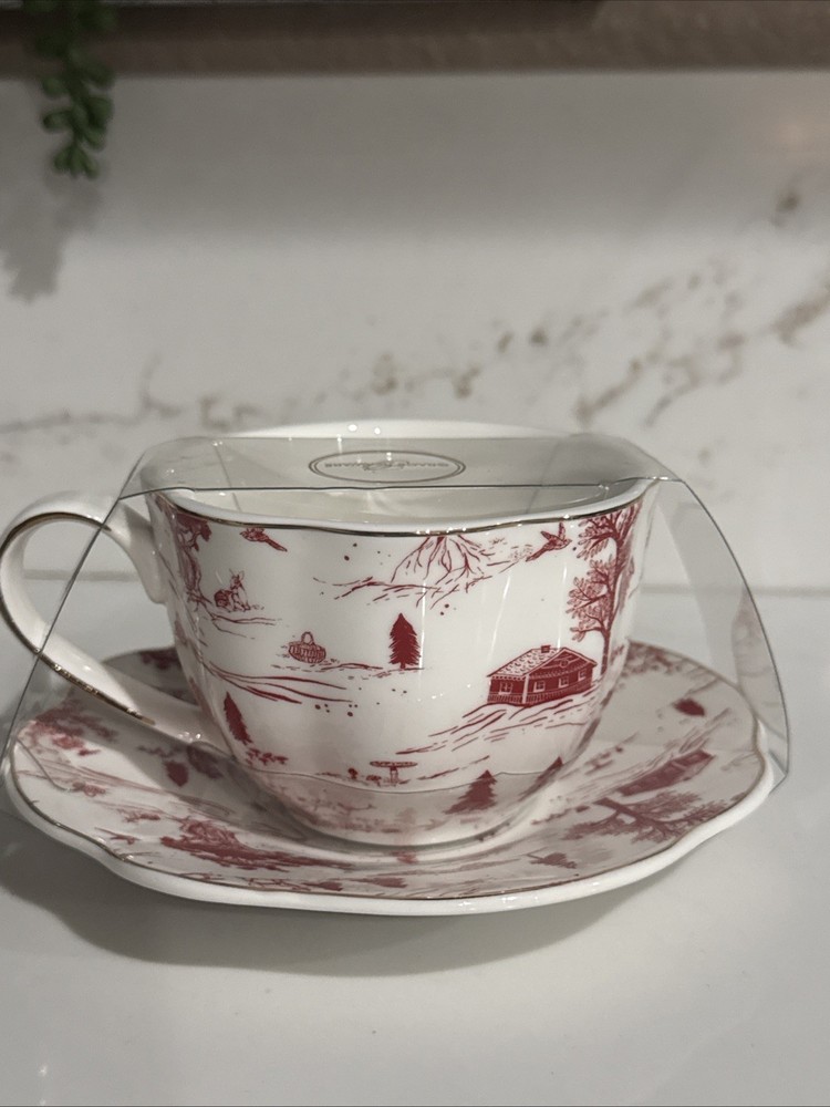 Grace Teaware Red Village Tea Cup & Saucer Set