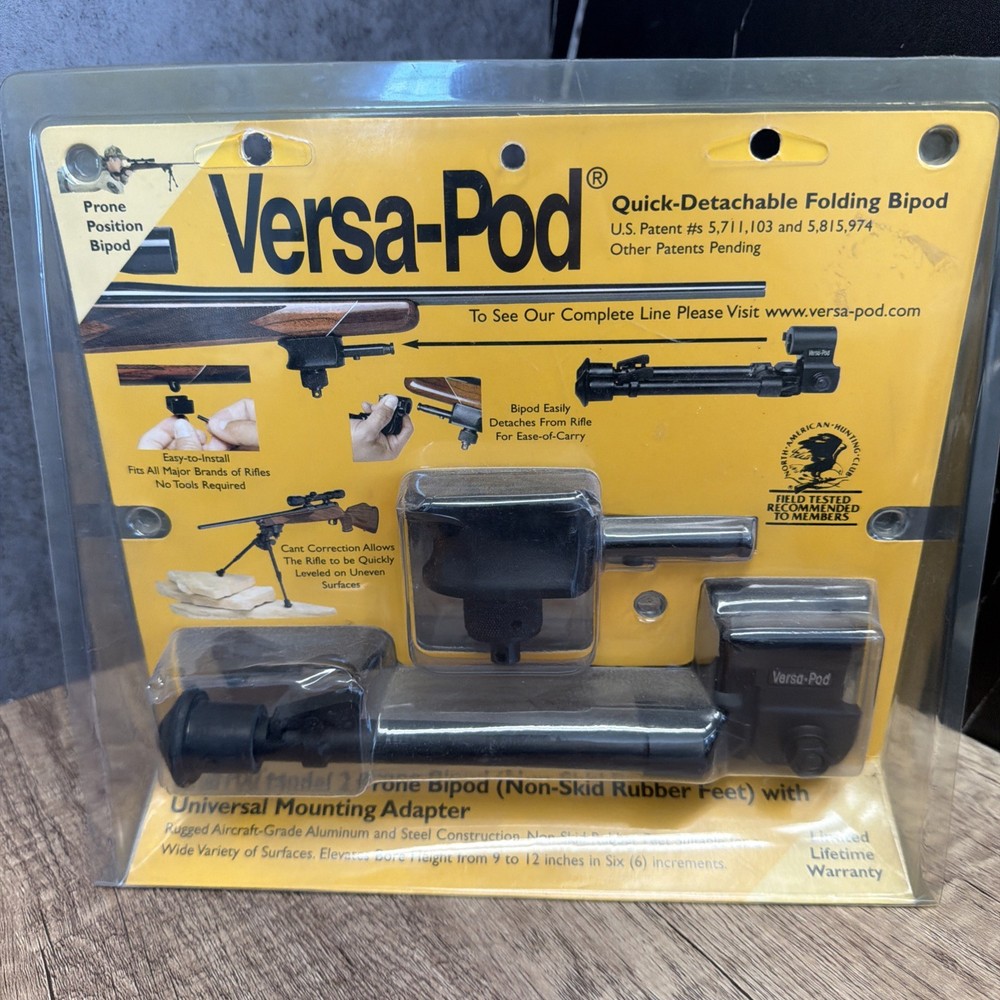 Versa-Pod Quick-Detachable Folding Bipod Model 2 Prone Bipod
