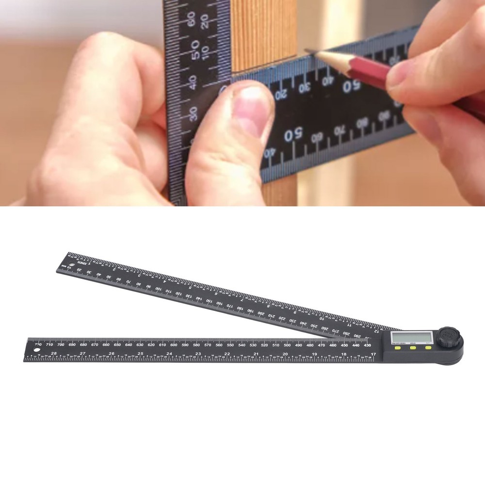 Electronic Angle Ruler LCD Digital Protractor Angle Finder 0‑300mm 0‑360 Degree