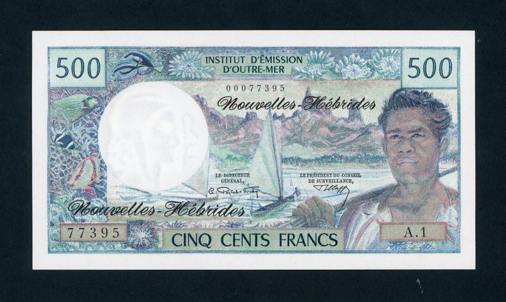 NEW HEBRIDES 500 FRANCS  ( 1970 ) PICK # 19a UNC.