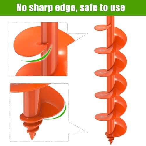 Threaded Auger Drill Bit for Planting, 4''x 32'' Drill Augers for Digging