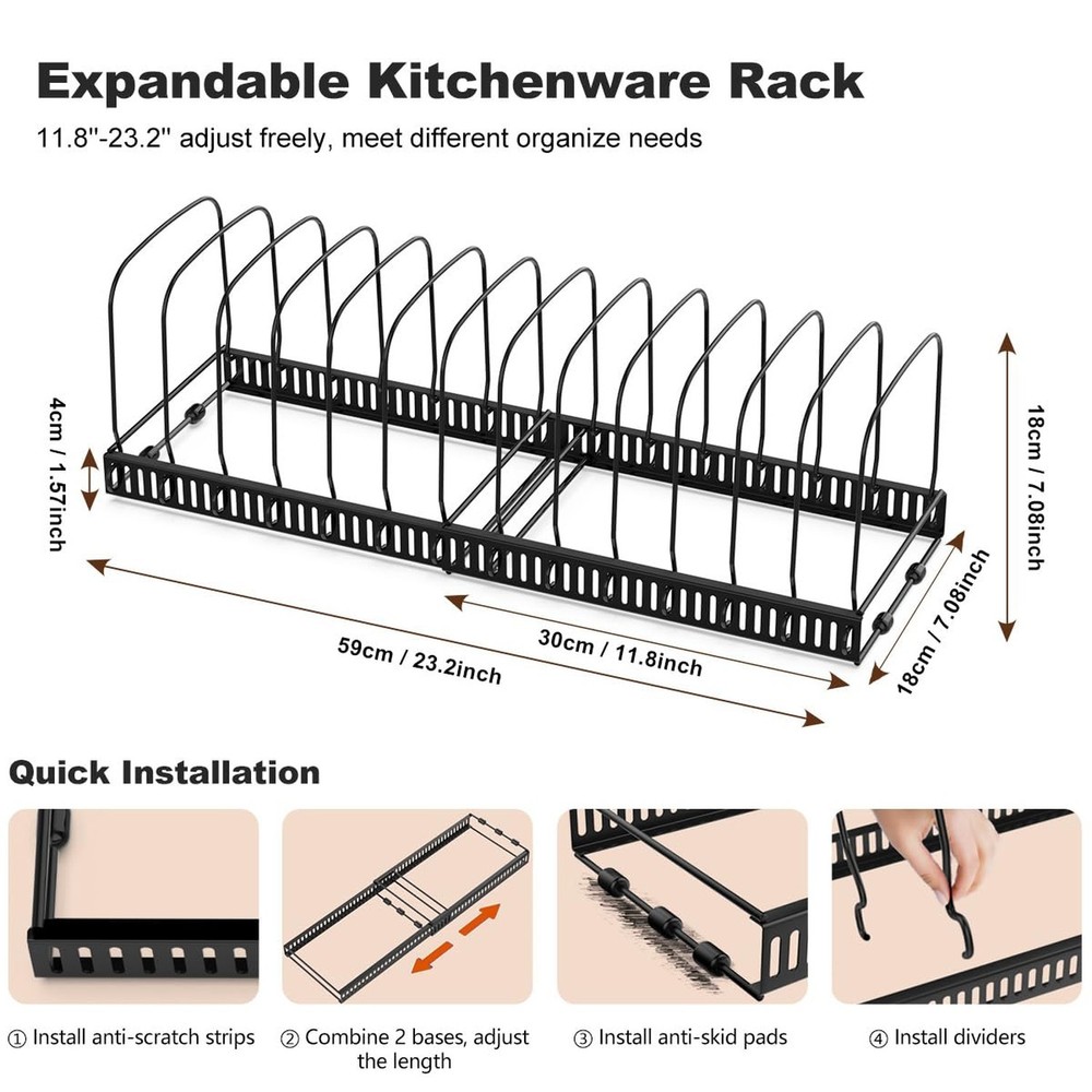 Housolution 2 Pack Baking and Cookie Sheet Organizer, 12"-23" Expandable Cutt...