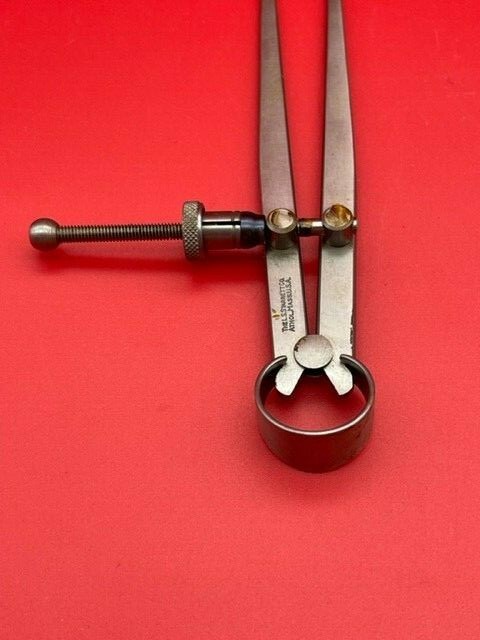 Starrett 73B-5 Yankee Spring-Type Inside Caliper, 5" Size, Spring Nut w/box-rust