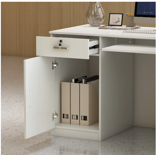 Desk Reception Office Counter Drawer Table Shelf Lockable Modern Checkout Front