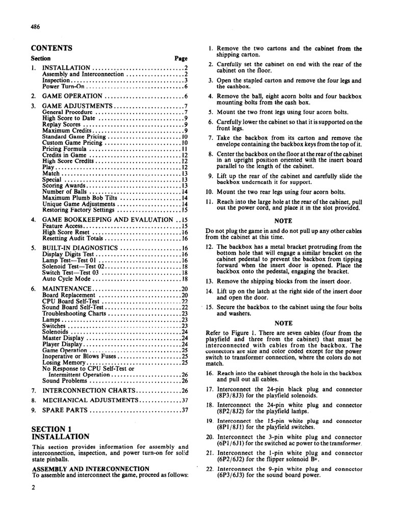 Williams Flash Gordon Solid StaTE Pinball Operations Manual: 71 Pages Copy
