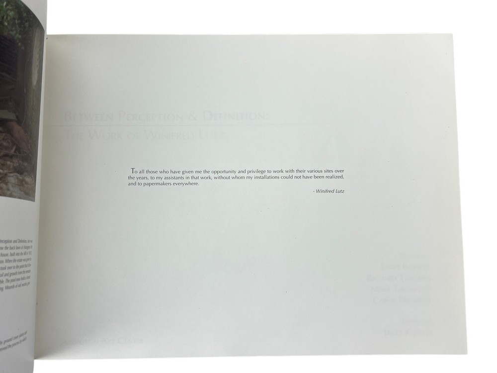 Winifred Lutz BETWEEN PERCEPTION & DEFINITION 2012 Work Art Exhibition Catalog