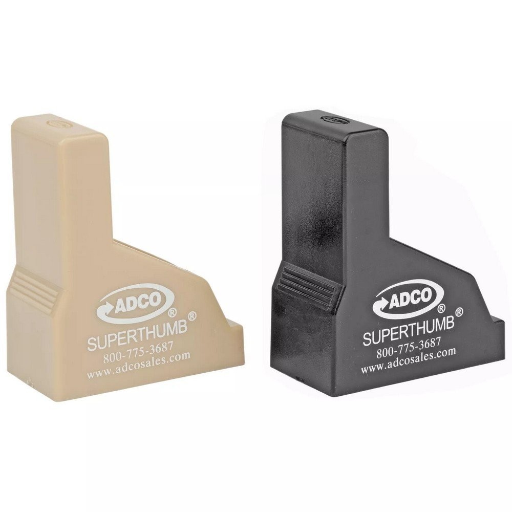 ADCO Super Thumb Mag Loader Pair 9MM-40SW Double Stack Black/Tan - ST1PR
