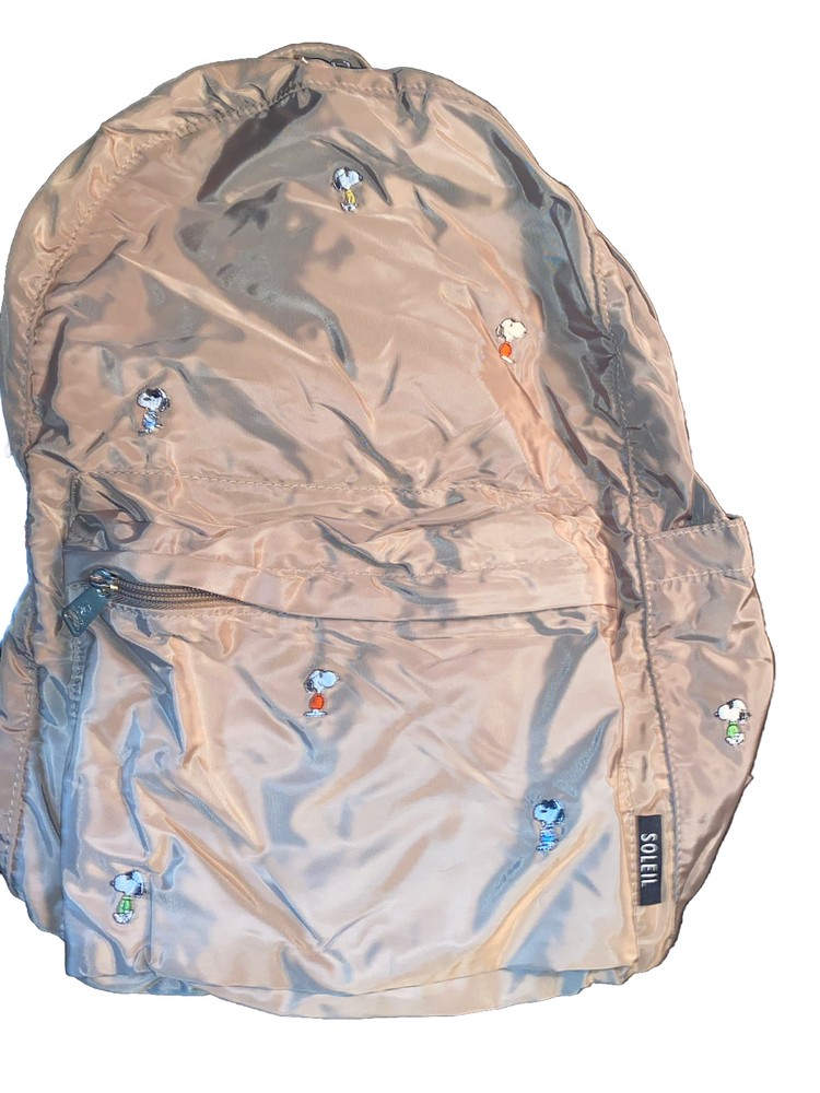 Peanuts Snoopy Soleil Weekend Daypack Bag Pack Beige- H5