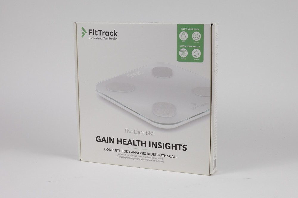 FitTrack Dara Smart BMI Digital Scale, White, Body Analysis, Bluetooth